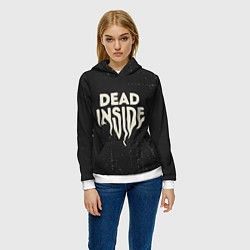 Толстовка-худи женская Dead inside арт, цвет: 3D-белый — фото 2