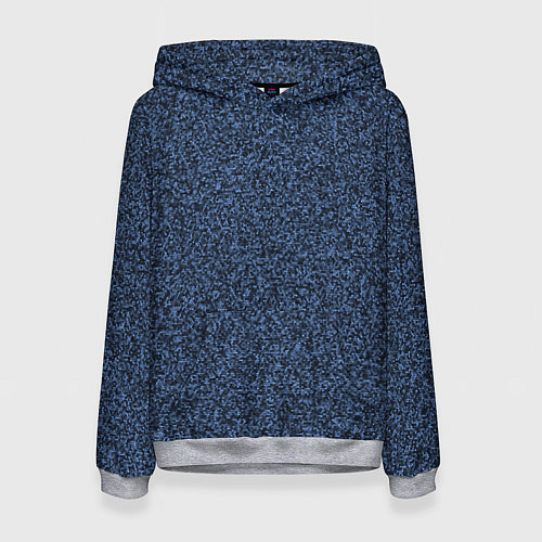 Женская толстовка Тёмный синий паттерн мелкая мозаика / 3D-Меланж – фото 1