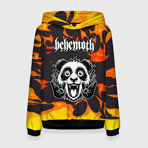 Женская толстовка Behemoth рок панда и огонь / 3D-Черный – фото 1