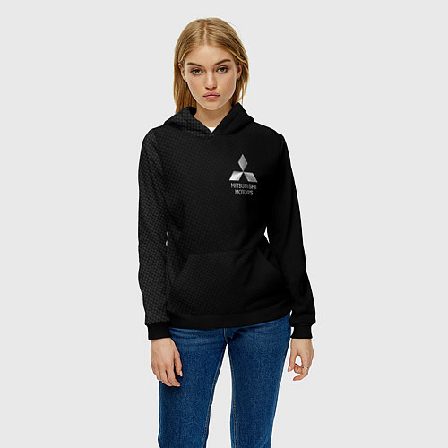 Женская толстовка Mitsubishi - carbon and metal / 3D-Черный – фото 3