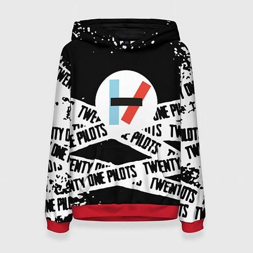 Женская толстовка Twenty one pilots stripes steel / 3D-Красный – фото 1