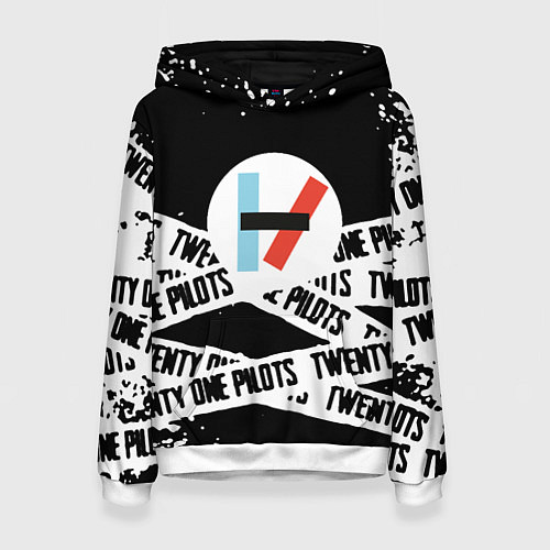 Женская толстовка Twenty one pilots stripes steel / 3D-Белый – фото 1