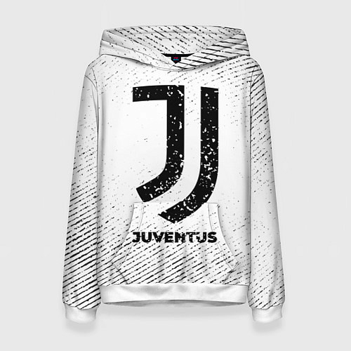 Женская толстовка Juventus с потертостями на светлом фоне / 3D-Белый – фото 1