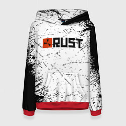 Толстовка-худи женская RUST брызги красок, цвет: 3D-красный