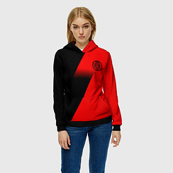 Толстовка-худи женская Inter geometry red sport, цвет: 3D-черный — фото 2