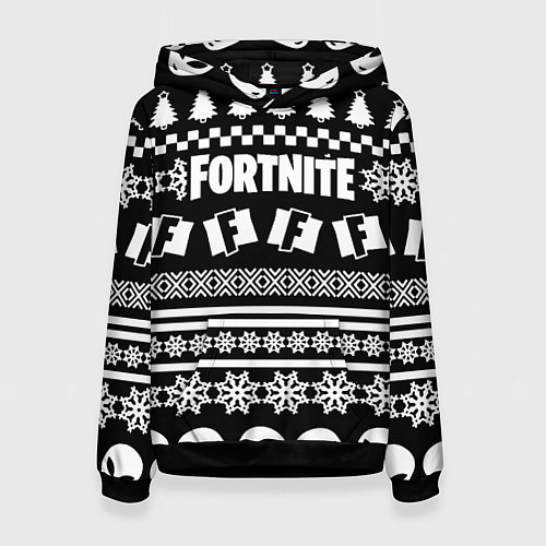 Женская толстовка Fortnite epic games pattern / 3D-Черный – фото 1