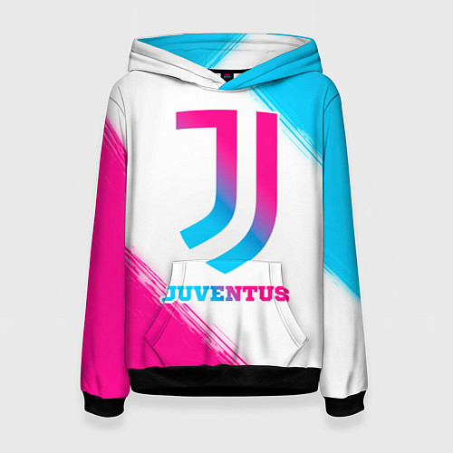 Женская толстовка Juventus neon gradient style / 3D-Черный – фото 1