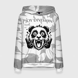Женская толстовка Joy Division рок панда на светлом фоне
