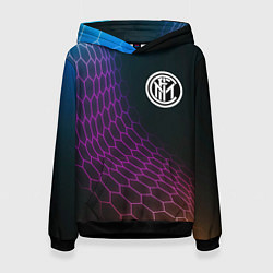 Толстовка-худи женская Inter футбольная сетка, цвет: 3D-черный