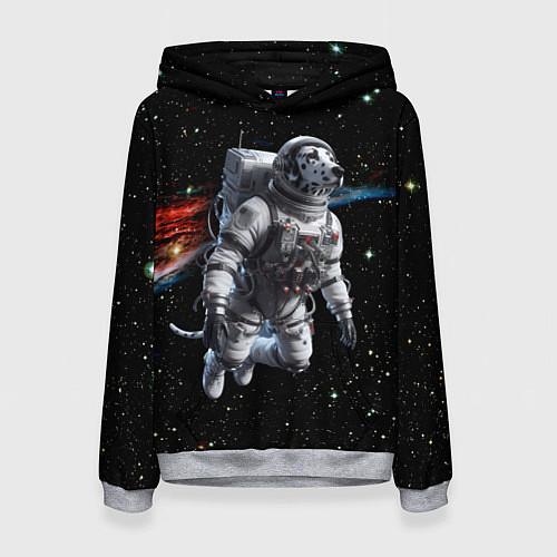 Женская толстовка The dalmatian brave cosmonaut - ai art / 3D-Меланж – фото 1