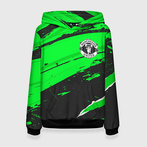 Женская толстовка Manchester United sport green / 3D-Черный – фото 1