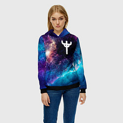 Толстовка-худи женская Judas Priest space rock, цвет: 3D-черный — фото 2