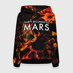 Толстовка-худи женская Thirty Seconds to Mars red lava, цвет: 3D-черный