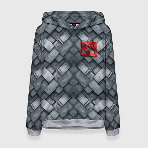 Женская толстовка Dota - metal texture logo / 3D-Меланж – фото 1
