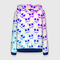 Толстовка-худи женская Marshmello pattern neon, цвет: 3D-синий