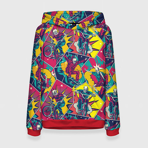 Женская толстовка Езда на велосипеде BMX и скейтборде / 3D-Красный – фото 1