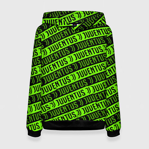 Женская толстовка Juventus green pattern sport / 3D-Черный – фото 1