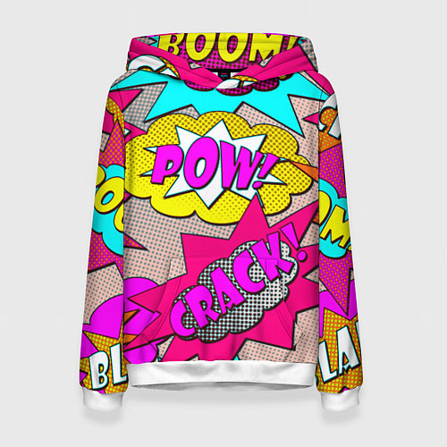 Женская толстовка Pop art - pow / 3D-Белый – фото 1