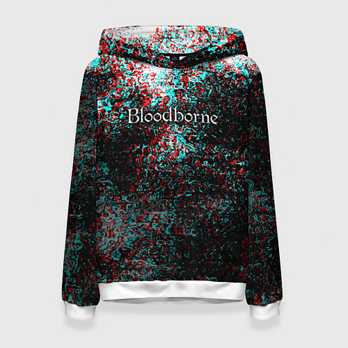 Женская толстовка Bloodborn souls глитч краски / 3D-Белый – фото 1