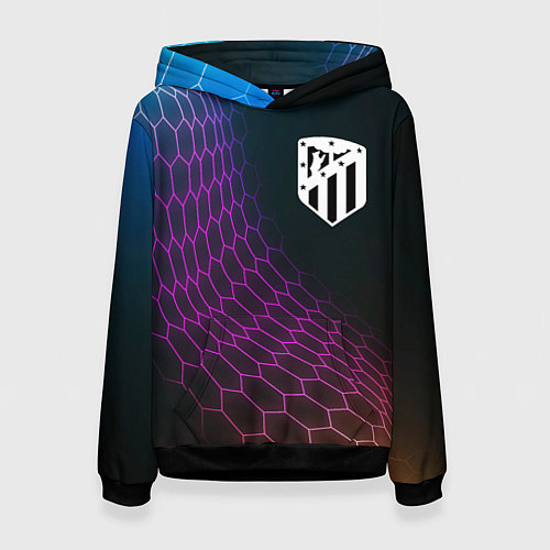 Женская толстовка Atletico Madrid футбольная сетка / 3D-Черный – фото 1
