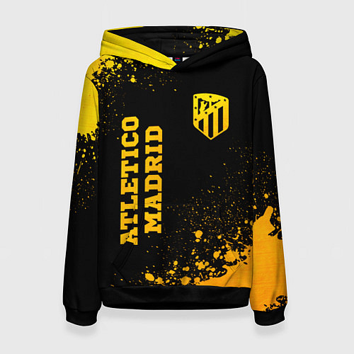 Женская толстовка Atletico Madrid - gold gradient вертикально / 3D-Черный – фото 1