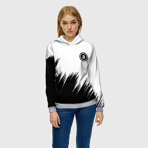 Женская толстовка Биткоин текстура крипта / 3D-Меланж – фото 3