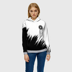 Толстовка-худи женская Биткоин текстура крипта, цвет: 3D-меланж — фото 2