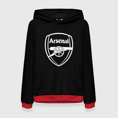 Женская толстовка Arsenal fc белое лого / 3D-Красный – фото 1