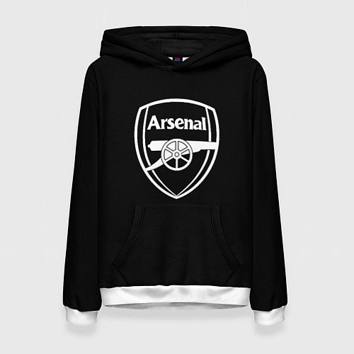 Женская толстовка Arsenal fc белое лого / 3D-Белый – фото 1