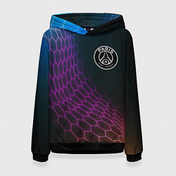 Толстовка-худи женская PSG футбольная сетка, цвет: 3D-черный