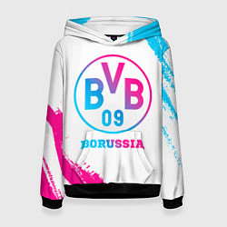 Толстовка-худи женская Borussia neon gradient style, цвет: 3D-черный