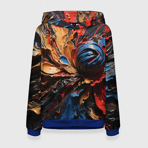 Женская толстовка Красные красочные брызги / 3D-Синий – фото 1