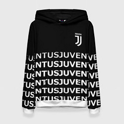 Толстовка-худи женская Juventus pattern fc club steel, цвет: 3D-белый
