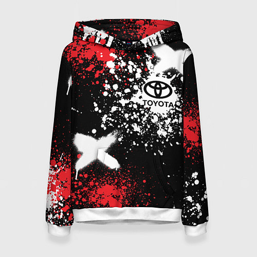 Женская толстовка Тойота на фоне граффити и брызг красок / 3D-Белый – фото 1