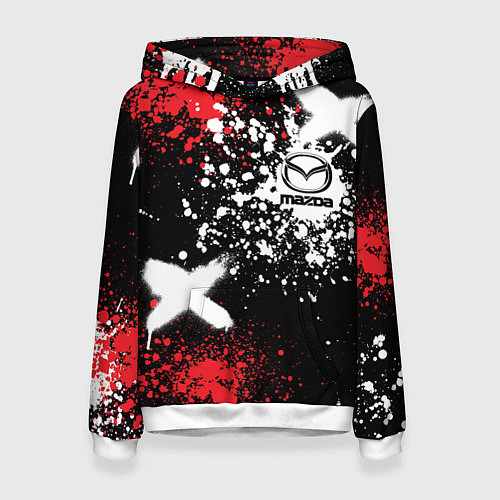 Женская толстовка Мазда на фоне граффити и брызг красок / 3D-Белый – фото 1