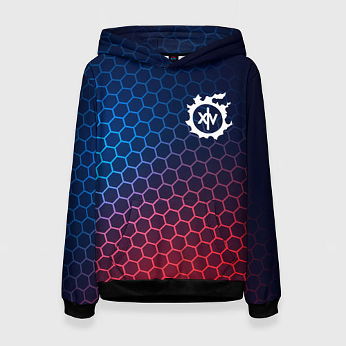 Женская толстовка Final Fantasy неоновые соты / 3D-Черный – фото 1