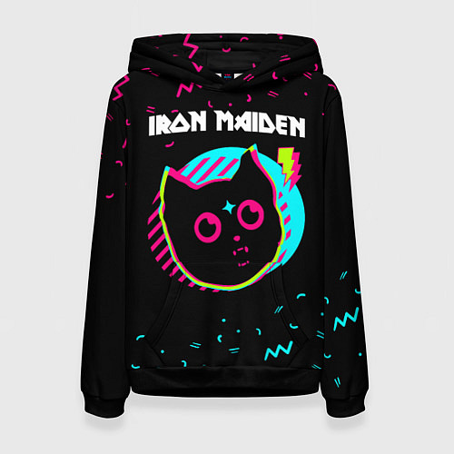 Женская толстовка Iron Maiden - rock star cat / 3D-Черный – фото 1