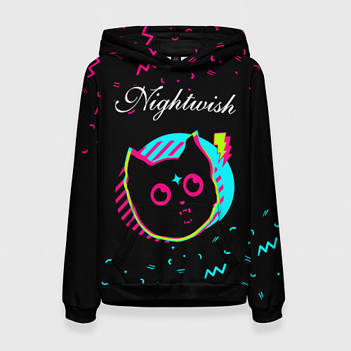 Женская толстовка Nightwish - rock star cat / 3D-Черный – фото 1