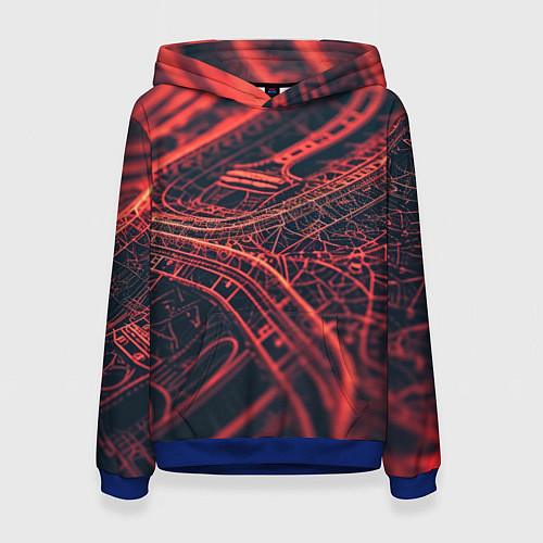 Женская толстовка Раскаленные нити / 3D-Синий – фото 1