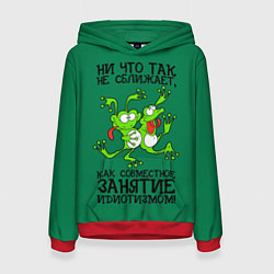 Толстовка-худи женская Танцующие жабы, цвет: 3D-красный