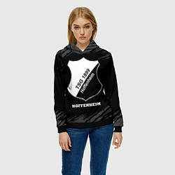 Толстовка-худи женская Hoffenheim sport на темном фоне, цвет: 3D-черный — фото 2