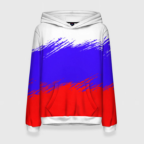 Женская толстовка Триколор штрихи / 3D-Белый – фото 1