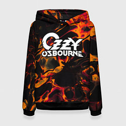 Толстовка-худи женская Ozzy Osbourne red lava, цвет: 3D-черный
