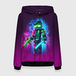 Женская толстовка Cyberpunk and Minecraft - collaboration ai art