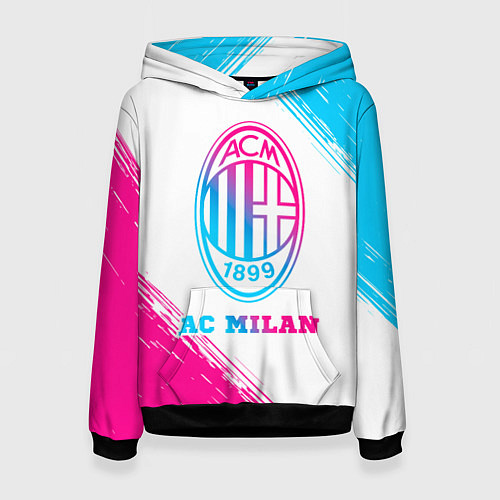 Женская толстовка AC Milan neon gradient style / 3D-Черный – фото 1