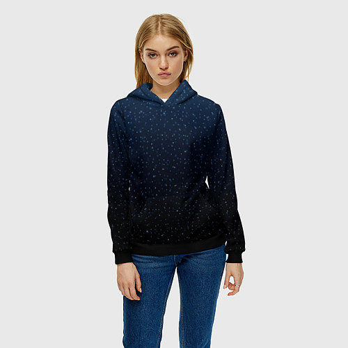 Женская толстовка Абстрактный сине-чёрный ночной / 3D-Черный – фото 3