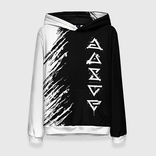 Женская толстовка Ведьмачьи знаки с подтеками / 3D-Белый – фото 1