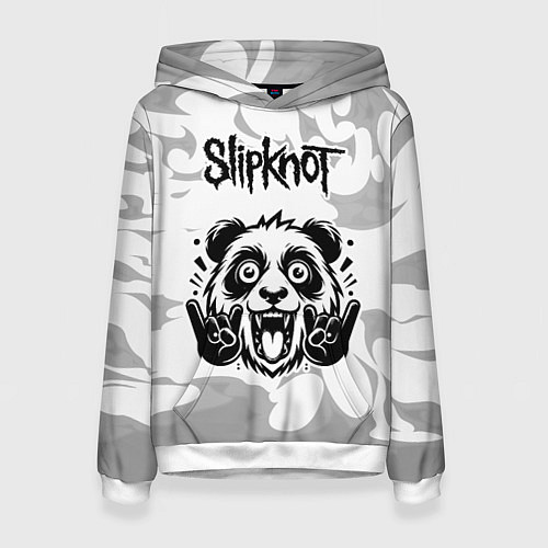 Женская толстовка Slipknot рок панда на светлом фоне / 3D-Белый – фото 1