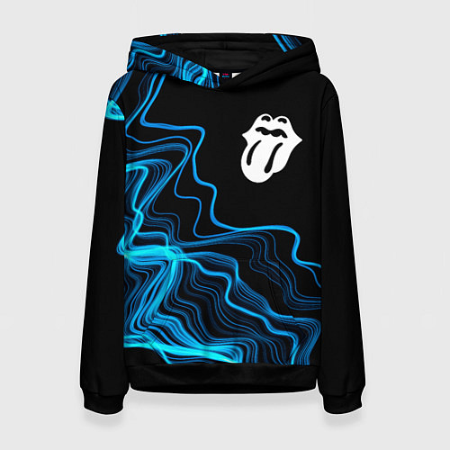 Женская толстовка Rolling Stones sound wave / 3D-Черный – фото 1