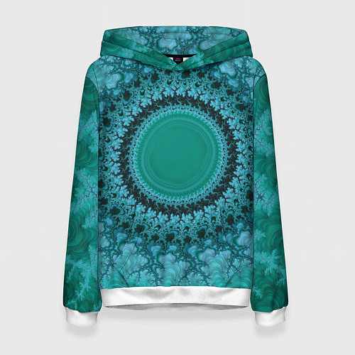 Женская толстовка Круговой фрактал / 3D-Белый – фото 1